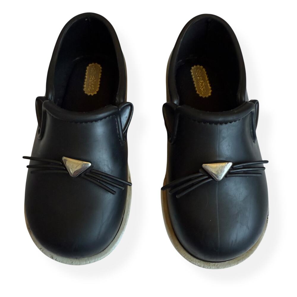 Mini Melissa Girls Black Cat Slip-On Shoes 9